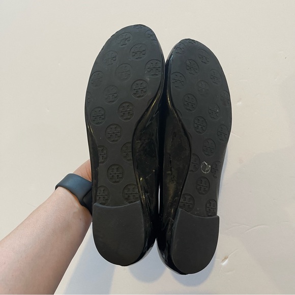Tory Burch Reva Black Patent Leather Ballet Flats - Picture 5 of 6